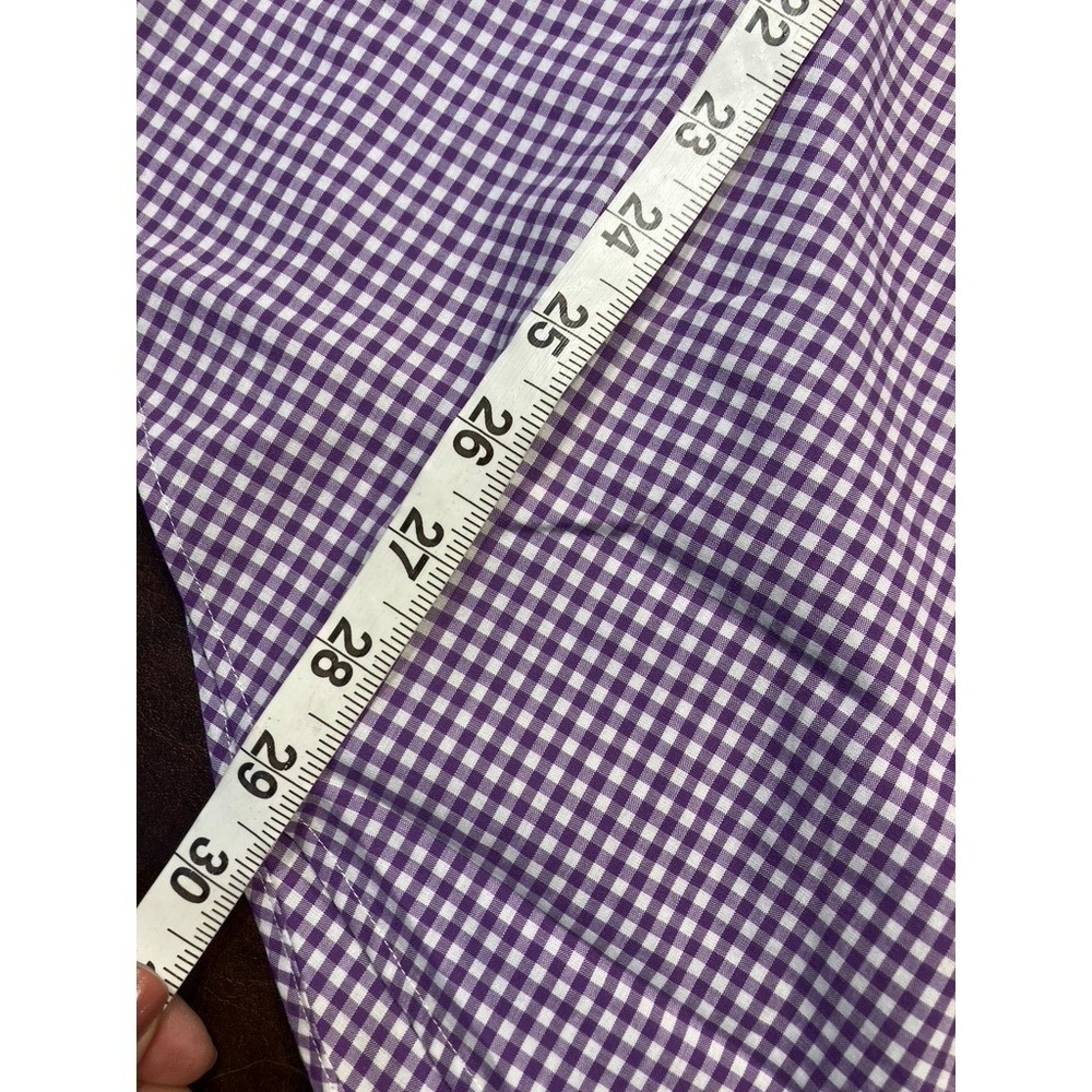 LAUREN Ralph Lauren Mens 17 1/2-32/33 Purple Check Classic Fit Non Iron Shirt - Picture 13 of 13
